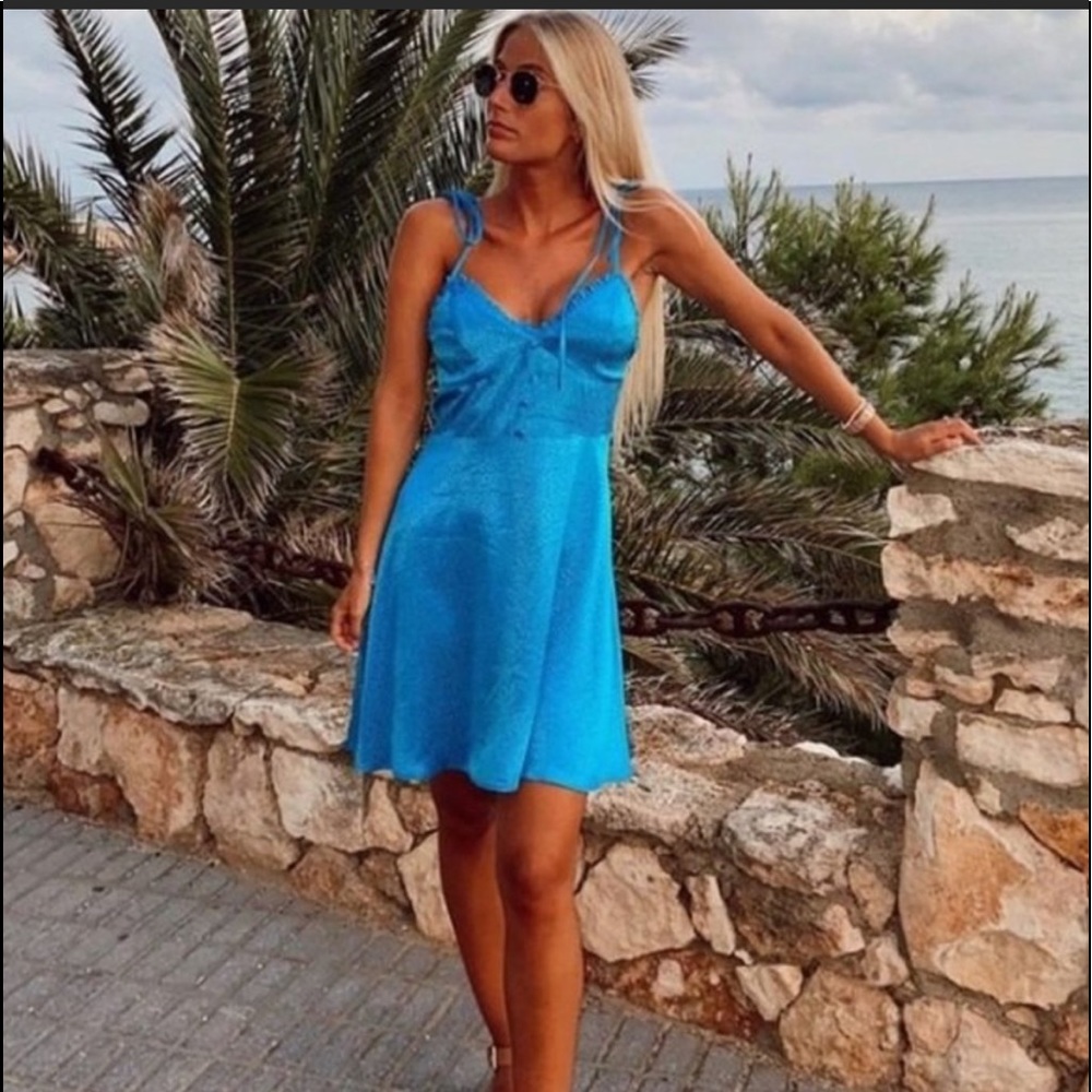 NWT ZARA SATIN EFFECT MINI DRESS